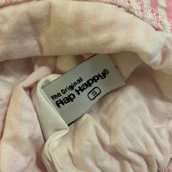 The Original Flap Hat pink and white stripe size S - Picture 4 of 5